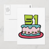 51歳お誕生日ケーキ ポストカード (正面/裏面)
