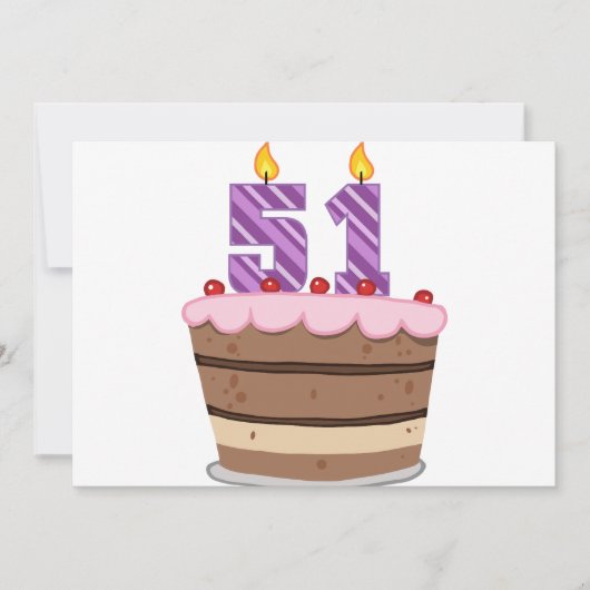 51歳のお誕生日ケーキ カード (正面)