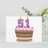 51歳のお誕生日ケーキ カード (スタンド正面)