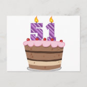 51歳のお誕生日ケーキ ポストカード (正面)