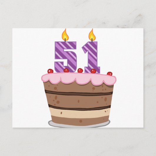 51歳のお誕生日ケーキ ポストカード (正面)