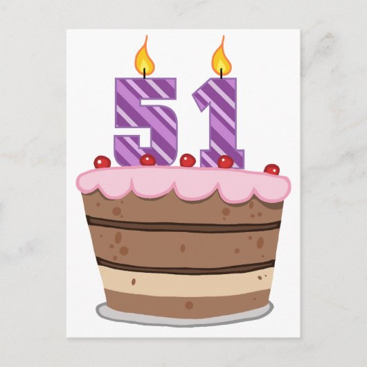 51歳のお誕生日ケーキ ポストカード (正面)