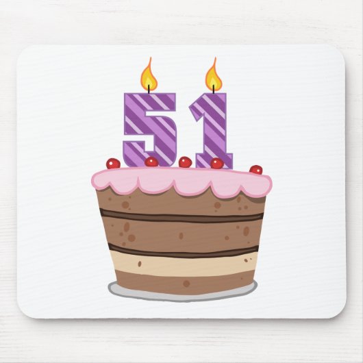 51歳のお誕生日ケーキ マウスパッド (正面)