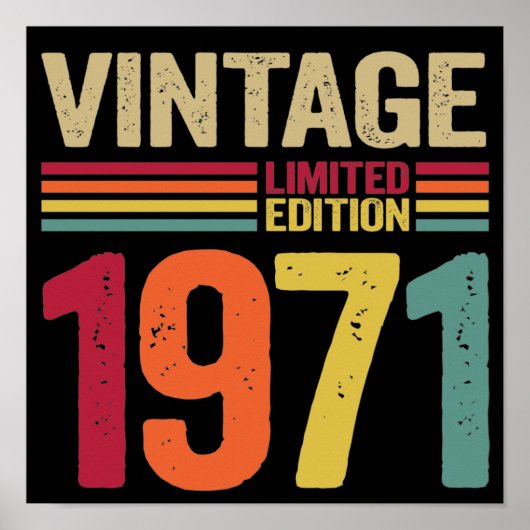 51歳のギフトヴィンテージ1971 51誕生日ギフト ポスター (正面)