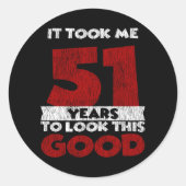 51歳のバデーが私を良く見せた51誕生日 ラウンドシール (正面)