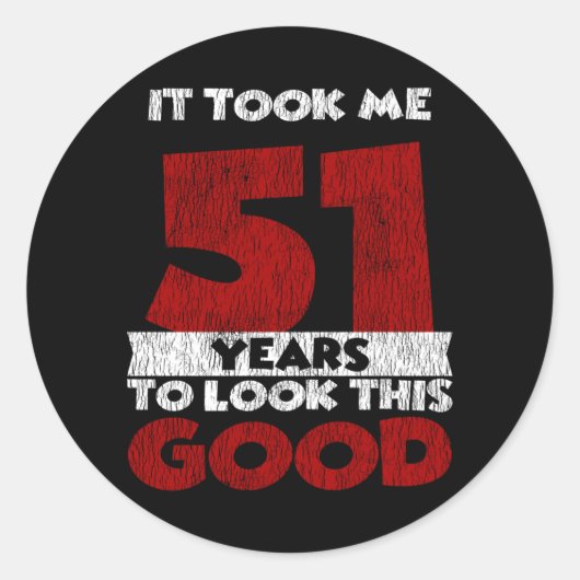 51歳のバデーが私を良く見せた51誕生日 ラウンドシール (正面)