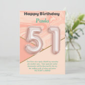 51歳の女の子のハッピーバースデーカード (スタンド正面)