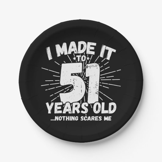 51歳の皮肉ミームおもしろい51誕生日 ペーパープレート (正面)