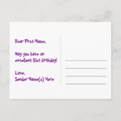 51歳の誕生日おめでとう：楽しいハート柄、虹色51 ポストカード (裏面)