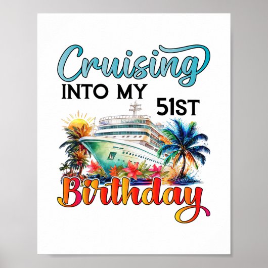 51歳の誕生日クルーズへ 誕生日クルーズ旅行 ポスター (正面)