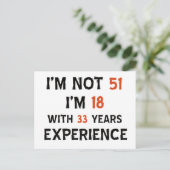 51歳の誕生日デザイン ポストカード (スタンド正面)