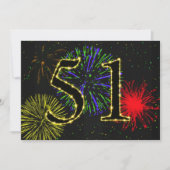 51歳の誕生日パーティーの招待 招待状 (正面)