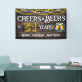 51歳の誕生日パーティーバナー Cheers and Beers 横断幕 (トレードショー)