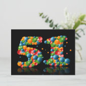 51歳の誕生日パーティー　シャボン玉と風船 招待状 (スタンド正面)