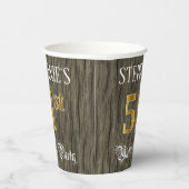 51歳の誕生日パーティー - 偽の金と偽の木の外観 紙コップ (右)