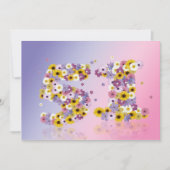 51歳の誕生日パーティー、花の文字 招待状 (正面)