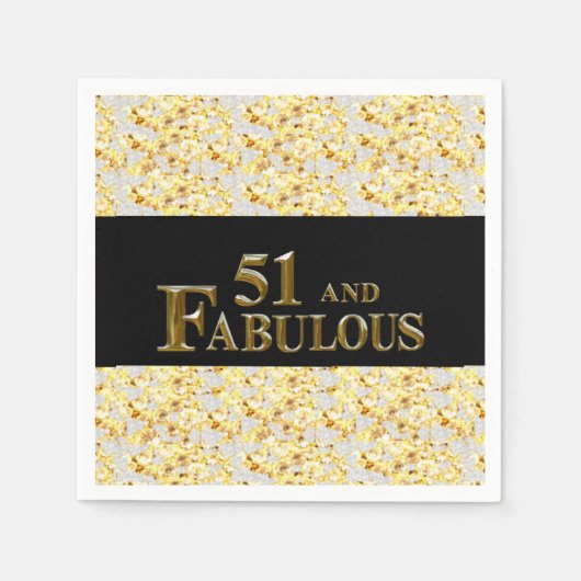 51歳の誕生日 スタンダードカクテルナプキン (正面)
