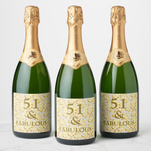 51歳の誕生日 スパークリングワインラベル (ボトル)