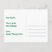 51歳の誕生日：ピンクのストライプとハート、レインボー51 ポストカード (裏面)