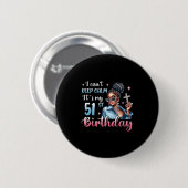 51歳の誕生日 ブラックアフロ 缶バッジ (正面&裏面)