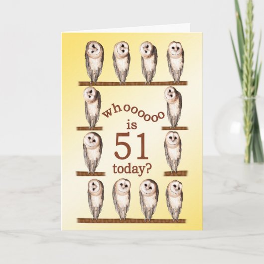 51歳の誕生日、奇妙なフクロカード。 カード (正面)