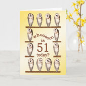 51歳の誕生日、奇妙なフクロカード。 カード (黄色い花)