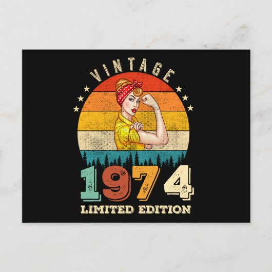 51歳の誕生日 1974 ヴィンテージ 51歳の誕生日 女性 ポストカード (正面)