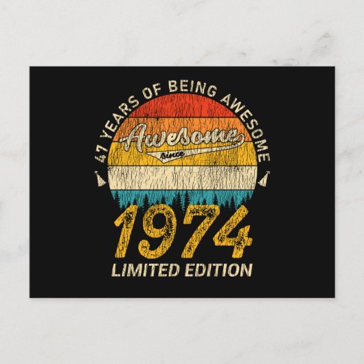 51歳の1974年レトロ最高！51回目の誕生日に最適なギフト ポストカード (正面)