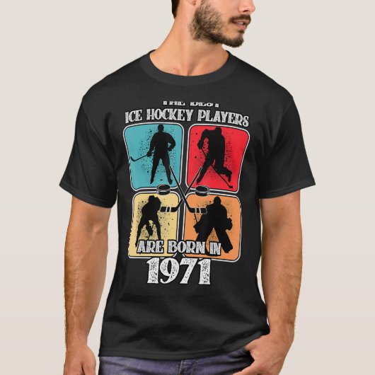51歳アイスホッケープレーヤー1971 51誕生日V Tシャツ (正面)