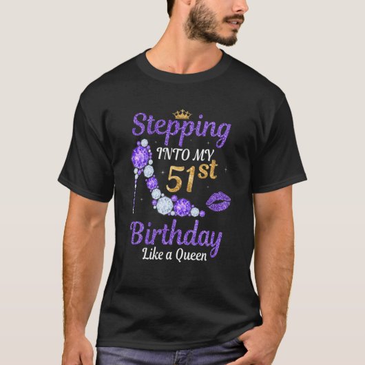 51歳オールドレディースレディ51st誕生日 tシャツ (正面)