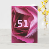 51歳誕生日デリケートフェミニンバラ挨拶 カード (黄色い花)