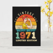 51歳1971年ヴィンテージ51誕生日ギフト女性 カード (黄色い花)