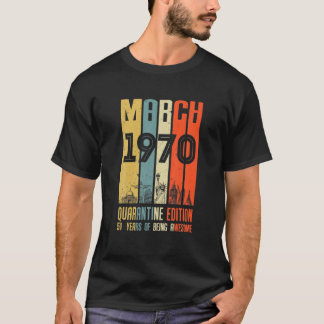 51番目の誕生日の装飾1970年3月男性女性51Ye Tシャツ