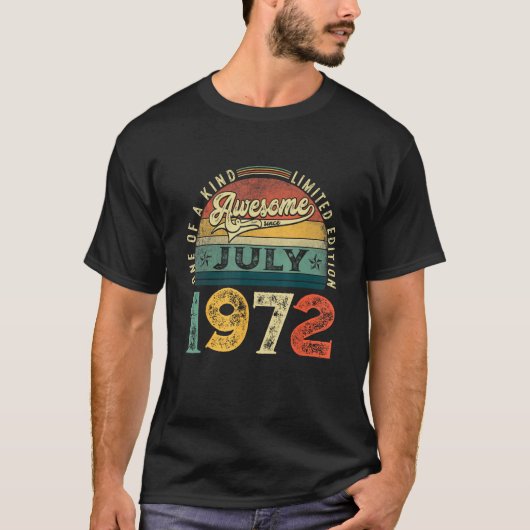 51番目の誕生日の装飾1972年7月の男性の女性51アイ Tシャツ (正面)