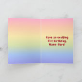 51番目の誕生日カラフル: Rainbow # 51,名前をカスタムする カード (内部)