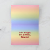 51番目の誕生日カラフル: Rainbow # 51,名前をカスタムする カード (内部)