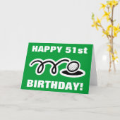 51番目の誕生日カード – カスタマイズ可能な年齢番号 カード (黄色い花)