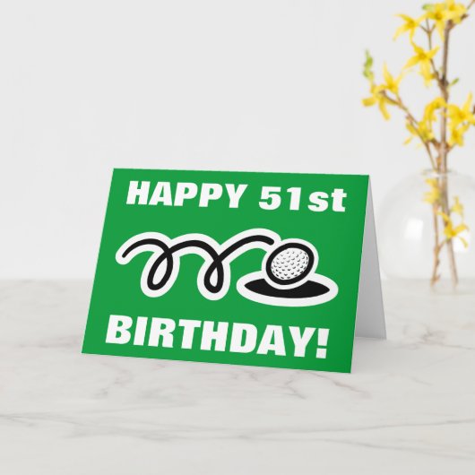 51番目の誕生日カード – カスタマイズ可能な年齢番号 カード (黄色い花)