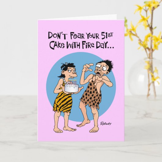 51番目の誕生日案内 カード (黄色い花)