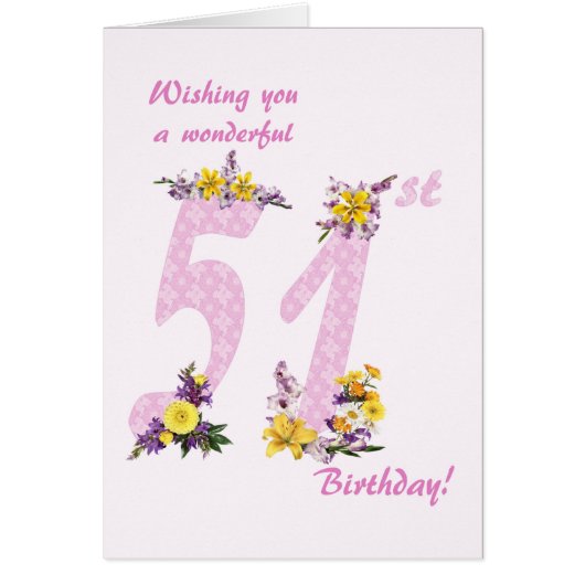 51番目の誕生日飾の花番号 (正面)