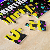 51番目の誕生日:おもしろい、カラフル星野パターン ジグソーパズル (側面)