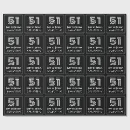 51番目の誕生日:インスパイアアールデコの検索「51」と名前 ラッピングペーパー