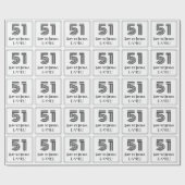 51番目の誕生日:インスパイアアールデコスタイル「51」 +名前 ラッピングペーパー (フラット)