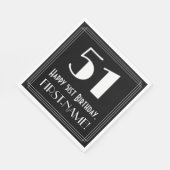 51番目の誕生日~インスパイアアールデコルック"51",名前 スタンダードランチョンナプキン (角)