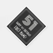 51番目の誕生日:インスパイアアールデコ検索"51" +名前 スタンダードランチョンナプキン (角)