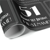 51番目の誕生日-インスパイアアールデコ検索"51"，名前 ラッピングペーパー (ロールコーナー)