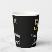 51番目の誕生日-エレガント豪華なフェイク金ゴールドルック# 紙コップ (左)