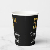 51番目の誕生日-エレガント豪華なフェイク金ゴールドルック# 紙コップ (右)