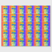 51番目の誕生日: カラフル、おもしろいレインボーパターン# 51 ラッピングペーパー (フラット)