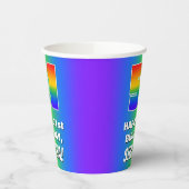 51番目の誕生日: カラフル、おもしろいレインボーパターン# 51 紙コップ (左)